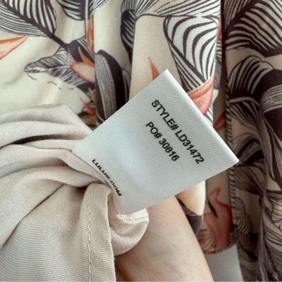 Lulu’s Sun-Drenched Daydream Beige Floral Print Off-the-Shoulder Dress Small - Picture 10 of 14